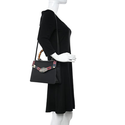 Gucci Calfskin Snakeskin Small Lilith Top Handle Bag Black 2 of 11