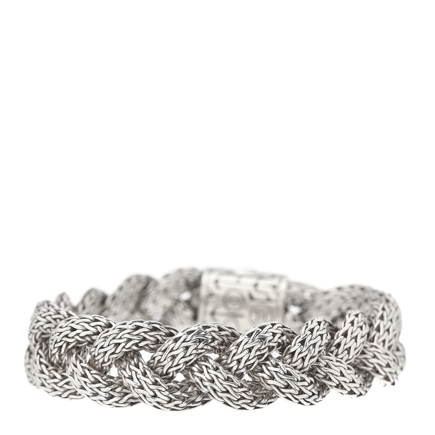 Sterling Silver 14mm Braided Classic Chain Bracelet
