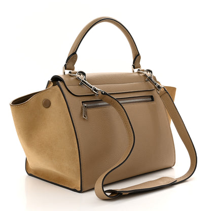 Celine Drummed Calfskin Suede Small Trapeze Dune 3 of 9