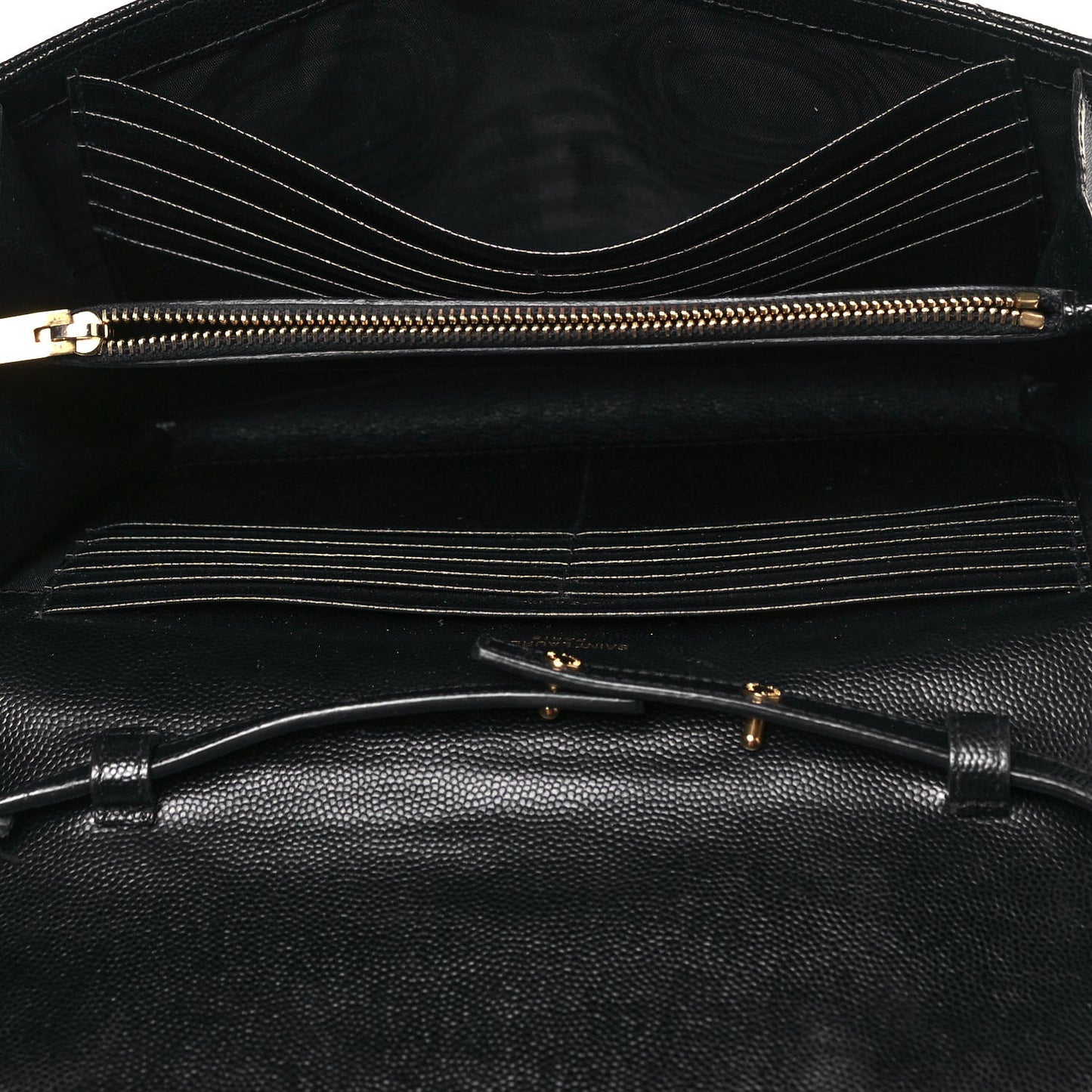 Grain De Poudre Matelasse Chevron Monogram Chain Wallet Black