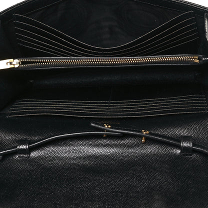 Saint Laurent Grain De Poudre Matelasse Chevron Monogram Chain Wallet Black 5 of 14