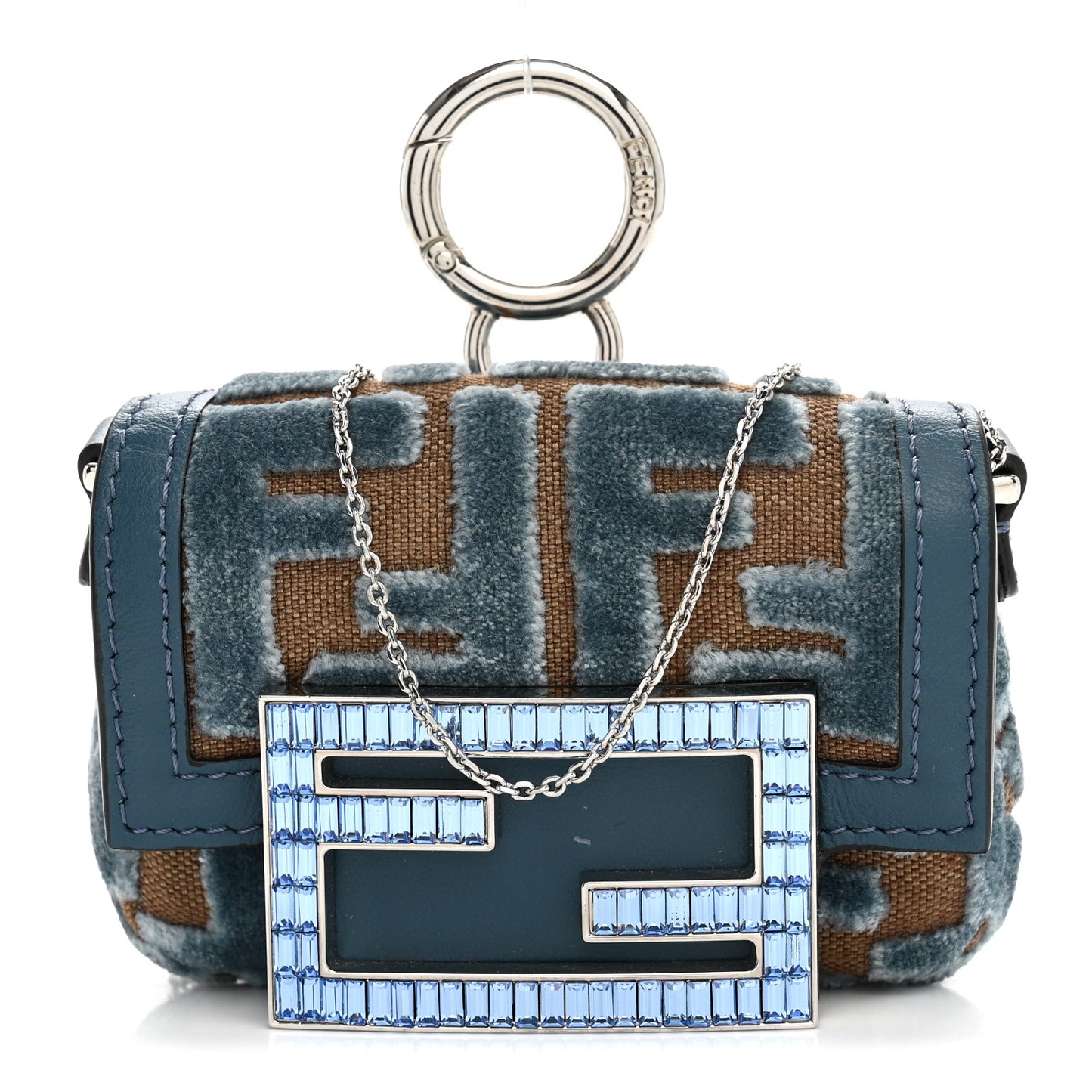 Velvet Jacquard FF Crystal Nano Baguette Charm Anice