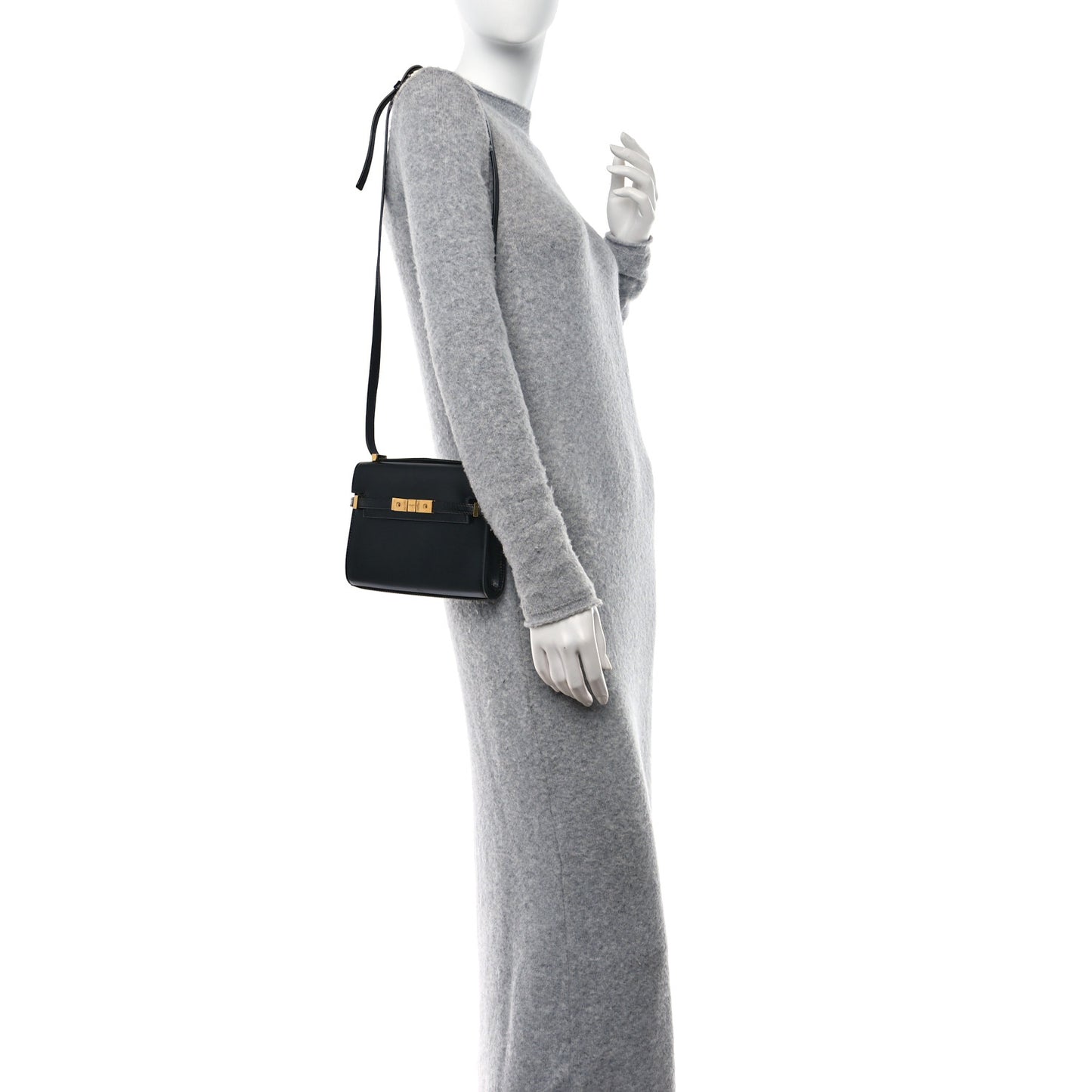 Smooth Calfskin Mini Manhattan Shoulder Bag Black