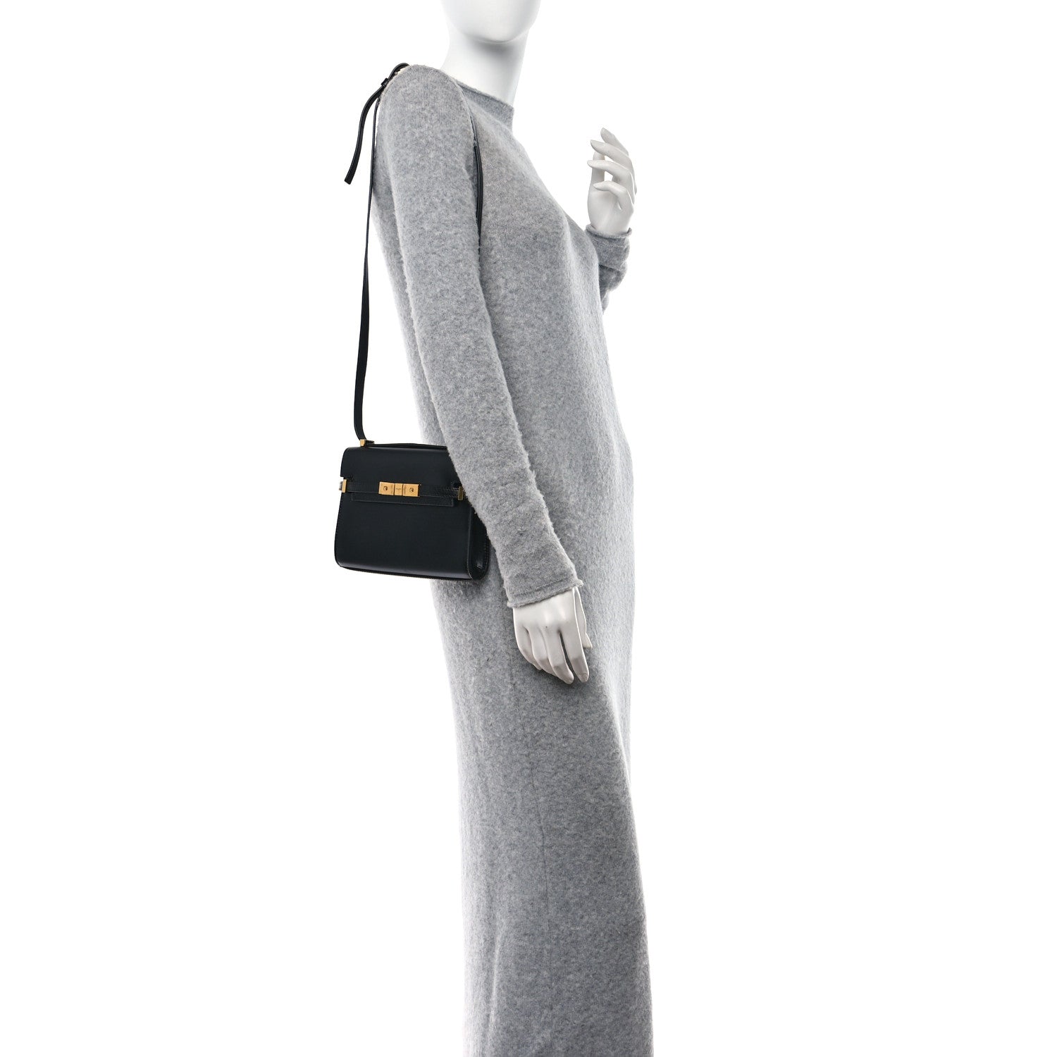 Saint Laurent Smooth Calfskin Mini Manhattan Shoulder Bag Black 2 of 13