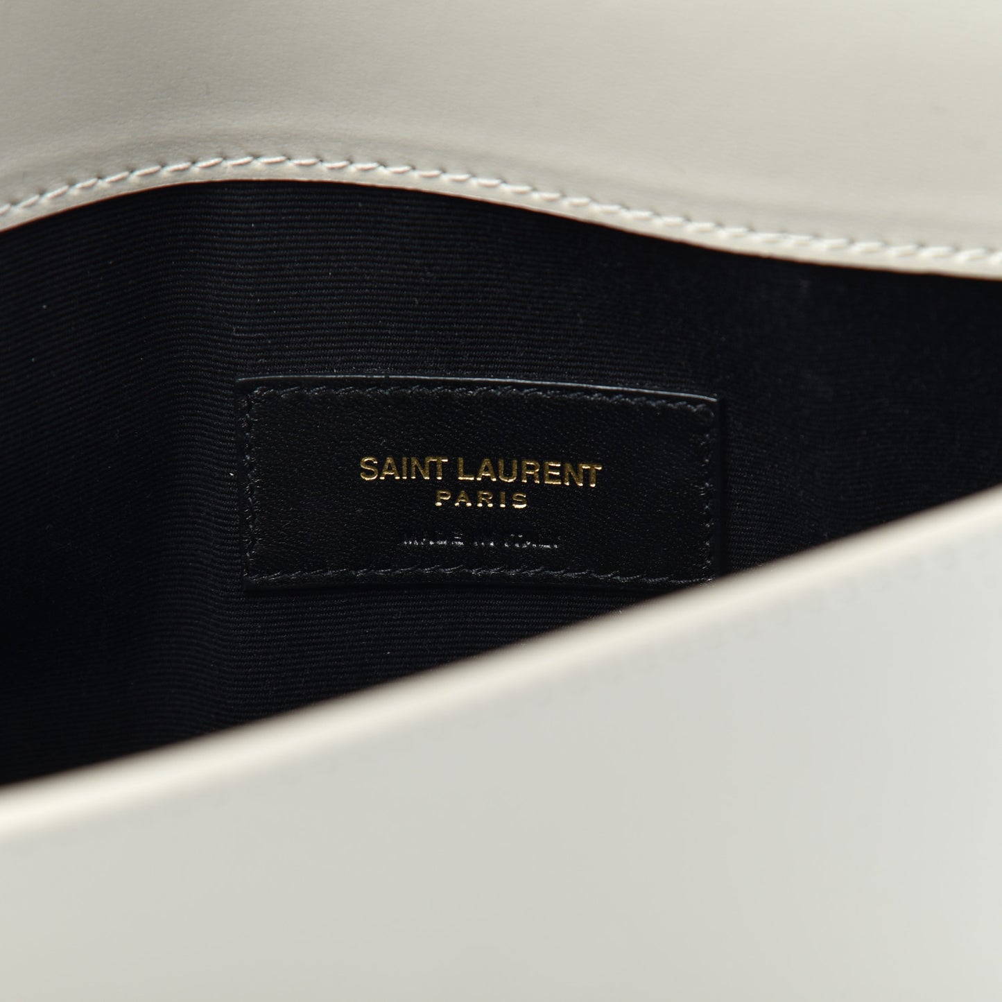 Smooth Shiny Calfskin Uptown Pouch Crema Soft