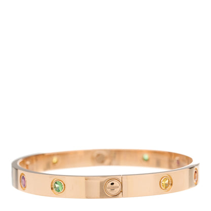 Cartier 18K Pink Gold Sapphire Garnet Amethyst LOVE Bracelet 17 8 of 9
