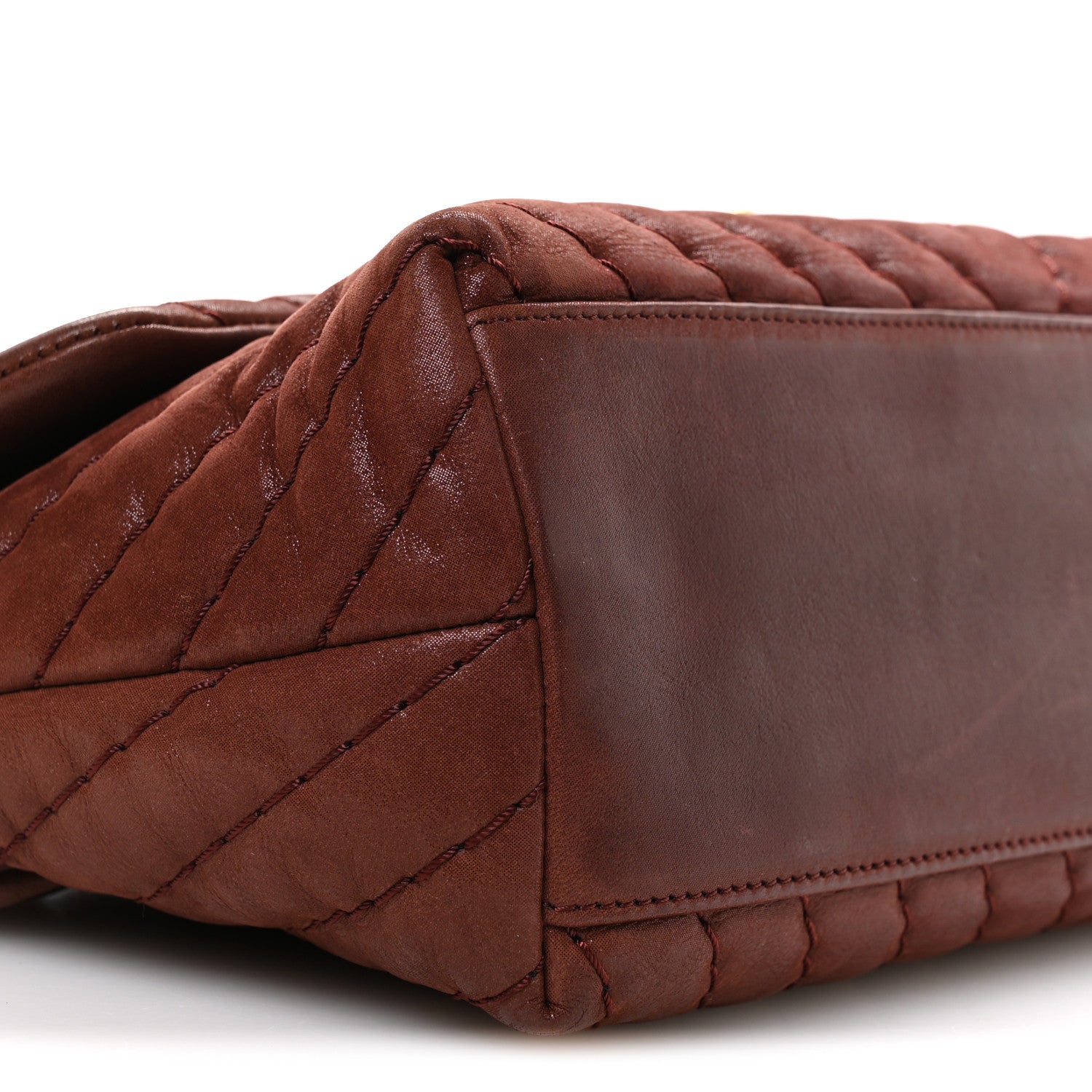 Chanel Iridescent Calfskin Surpique Chevron Flap Burgundy 9 of 10