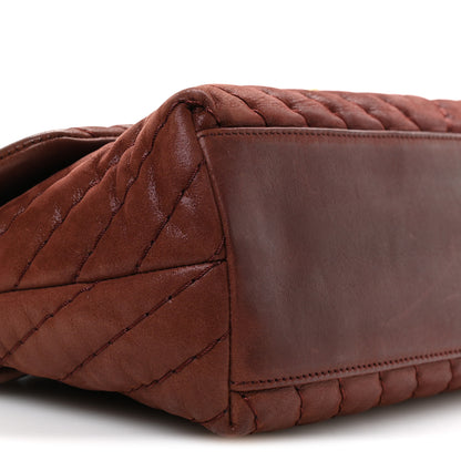Chanel Iridescent Calfskin Surpique Chevron Flap Burgundy 9 of 10