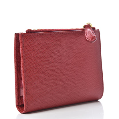 Prada Saffiano Colour Compact Wallet Fuoco Petalo 2 of 7