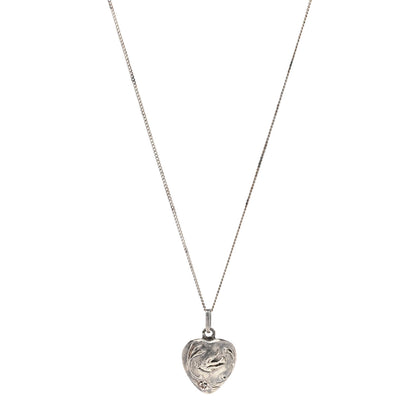 Saint Laurent Metal Heart Necklace Silver 1 of 7