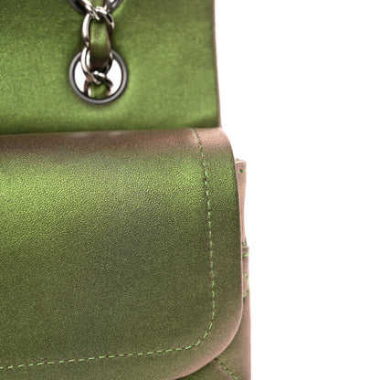 Chanel Iridescent Lambskin Quilted Medium Double Flap Green 12 of 13