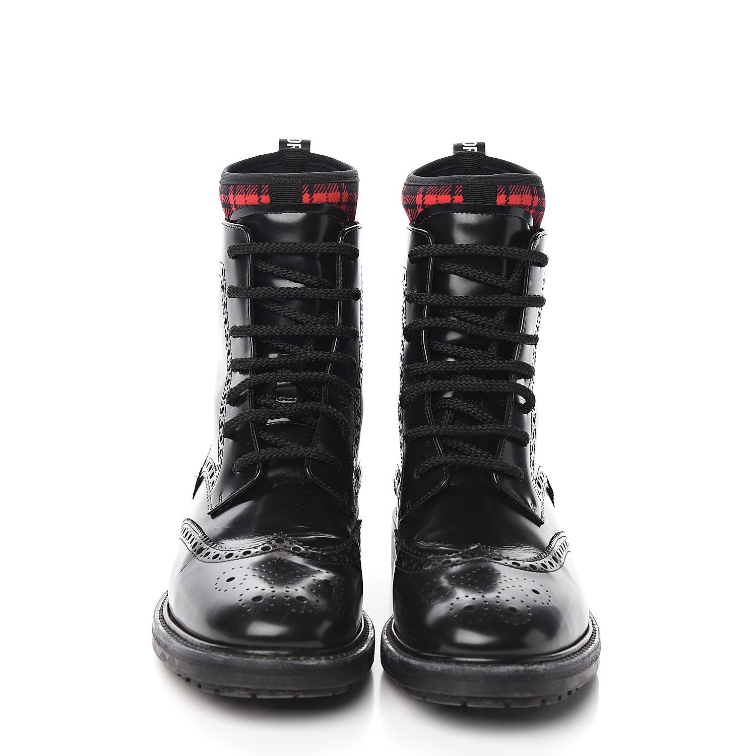 Christian Dior Calfskin D-Order Low Boot 38 Black Red 2 of 10