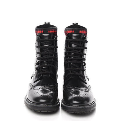Christian Dior Calfskin D-Order Low Boot 38 Black Red 2 of 10