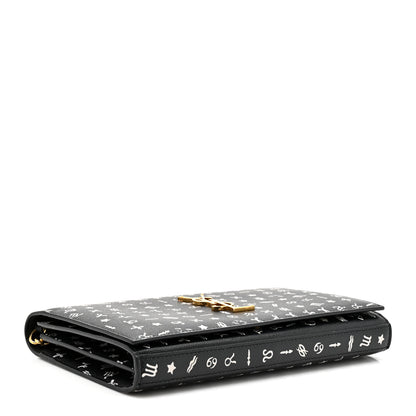 Saint Laurent Grain De Poudre Zodiac Print Small Monogram Kate Satchel Black Black 4 of 15
