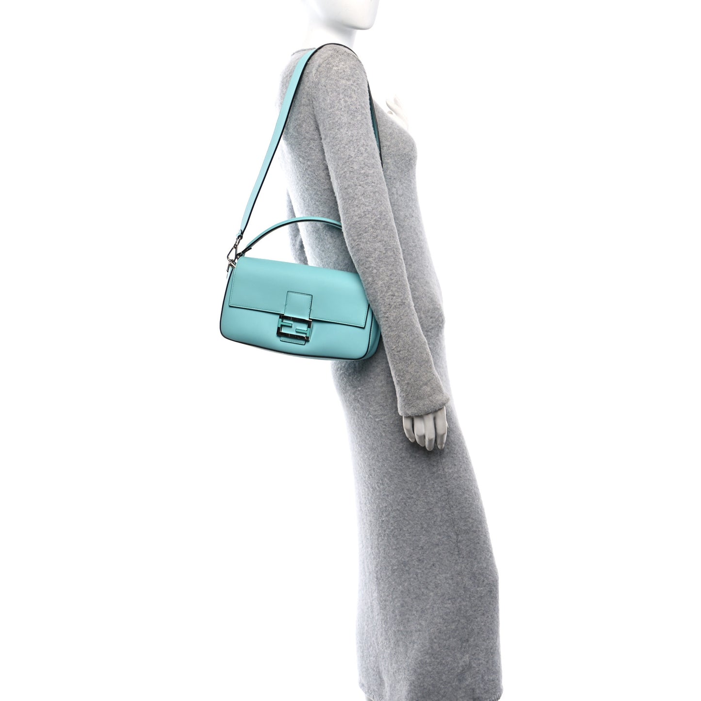 X TIFFANY Nappa Silver Baguette Blue Tiffany Silver