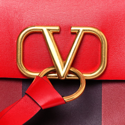 Valentino Garavani Smooth Calfskin Colorblock Medium Vring Shoulder Bag Rouge Pur 8 of 14