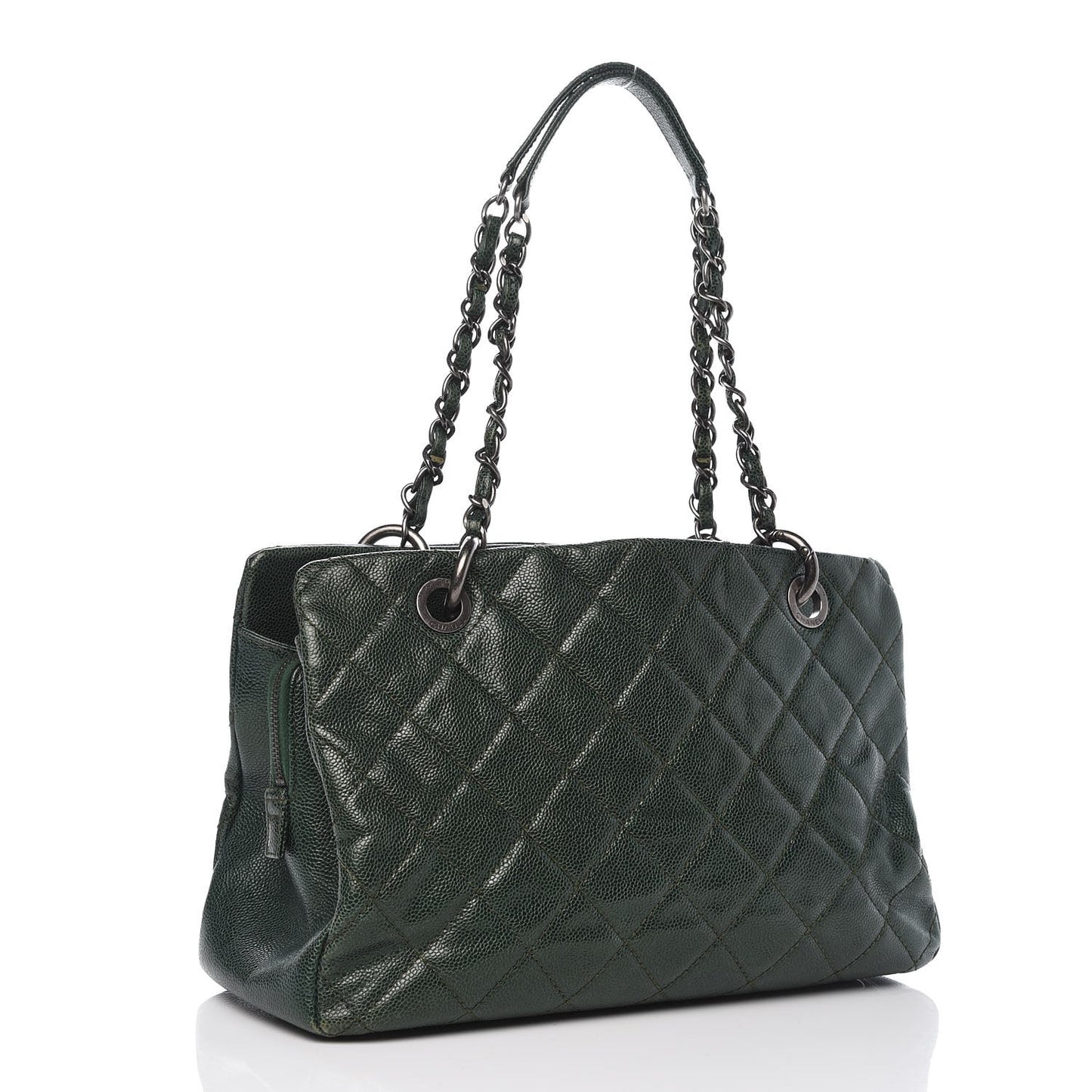 Caviar Chic Shopping Tote Dark Green