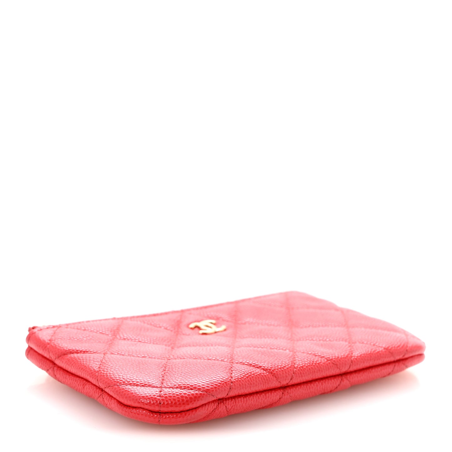 Caviar Quilted Small Cosmetic Case Red