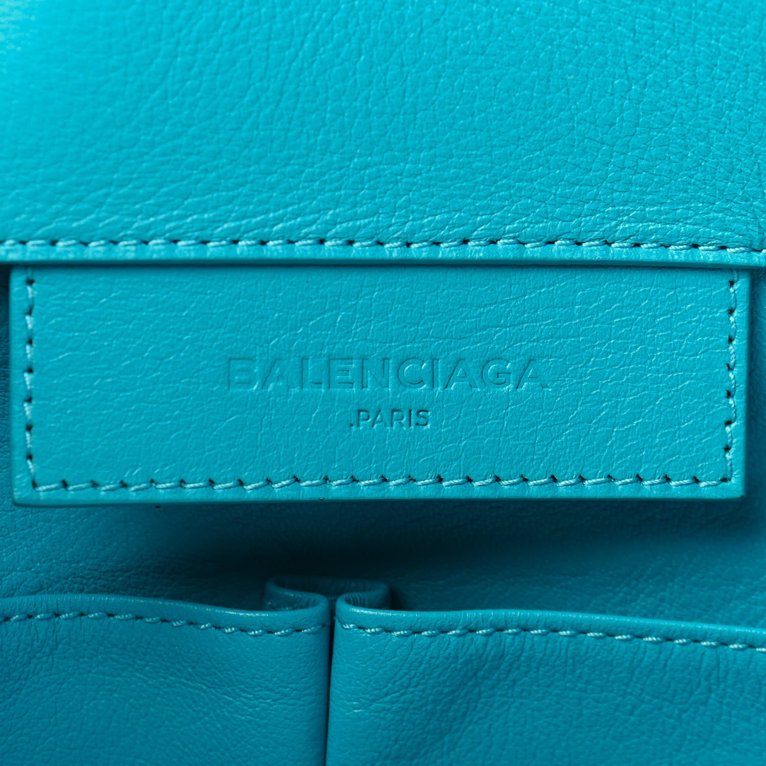 Balenciaga Supple Calfskin Papier A4 Zip Around Tote Bleu Caraibes 6 of 10