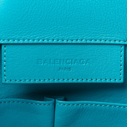 Balenciaga Supple Calfskin Papier A4 Zip Around Tote Bleu Caraibes 6 of 10