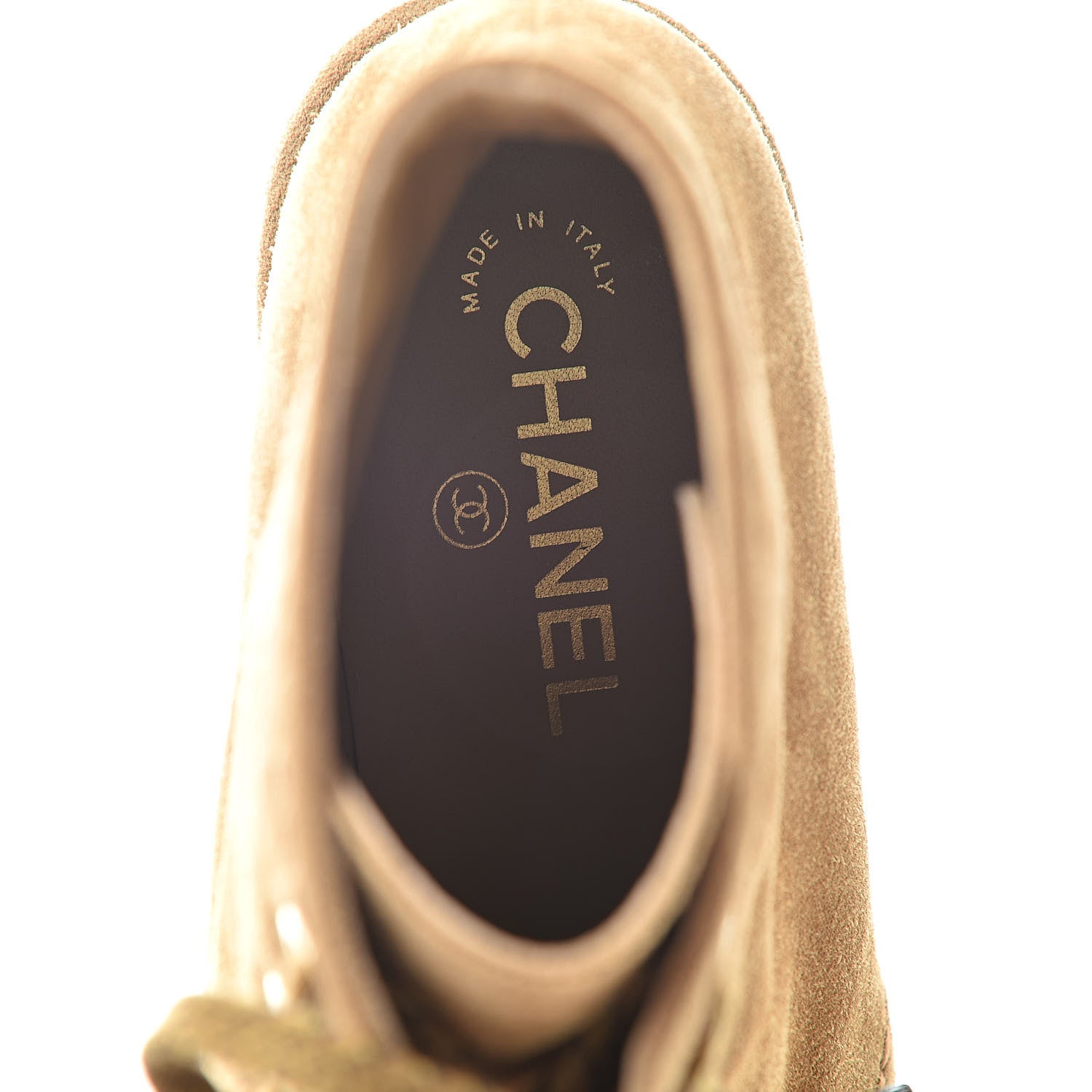 Chanel Suede Calfskin Womens Lace Up Short Boots 39.5 Dark Beige 7 of 13