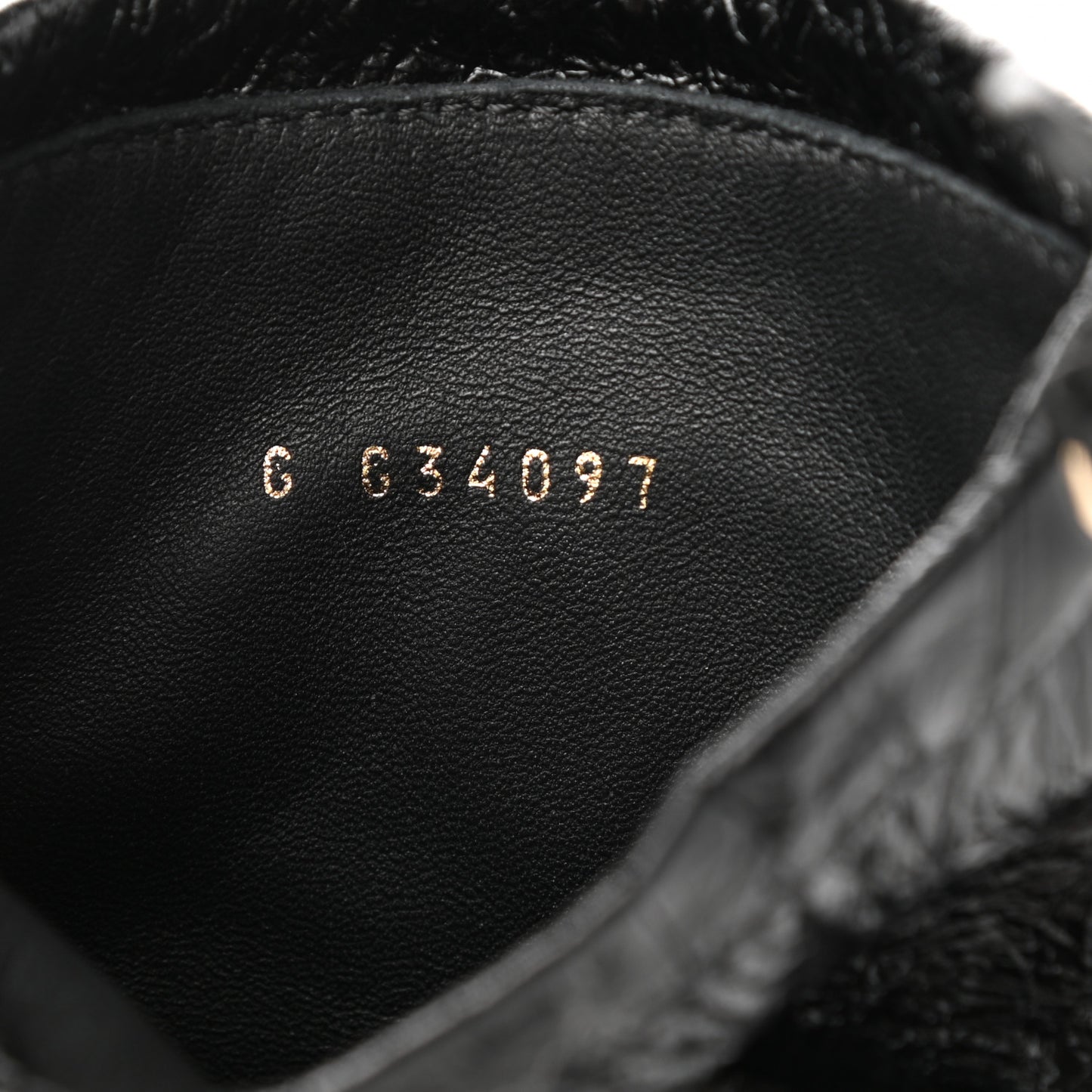 Crumpled Calfskin Quilted Cap Toe Short Boots 37 Black