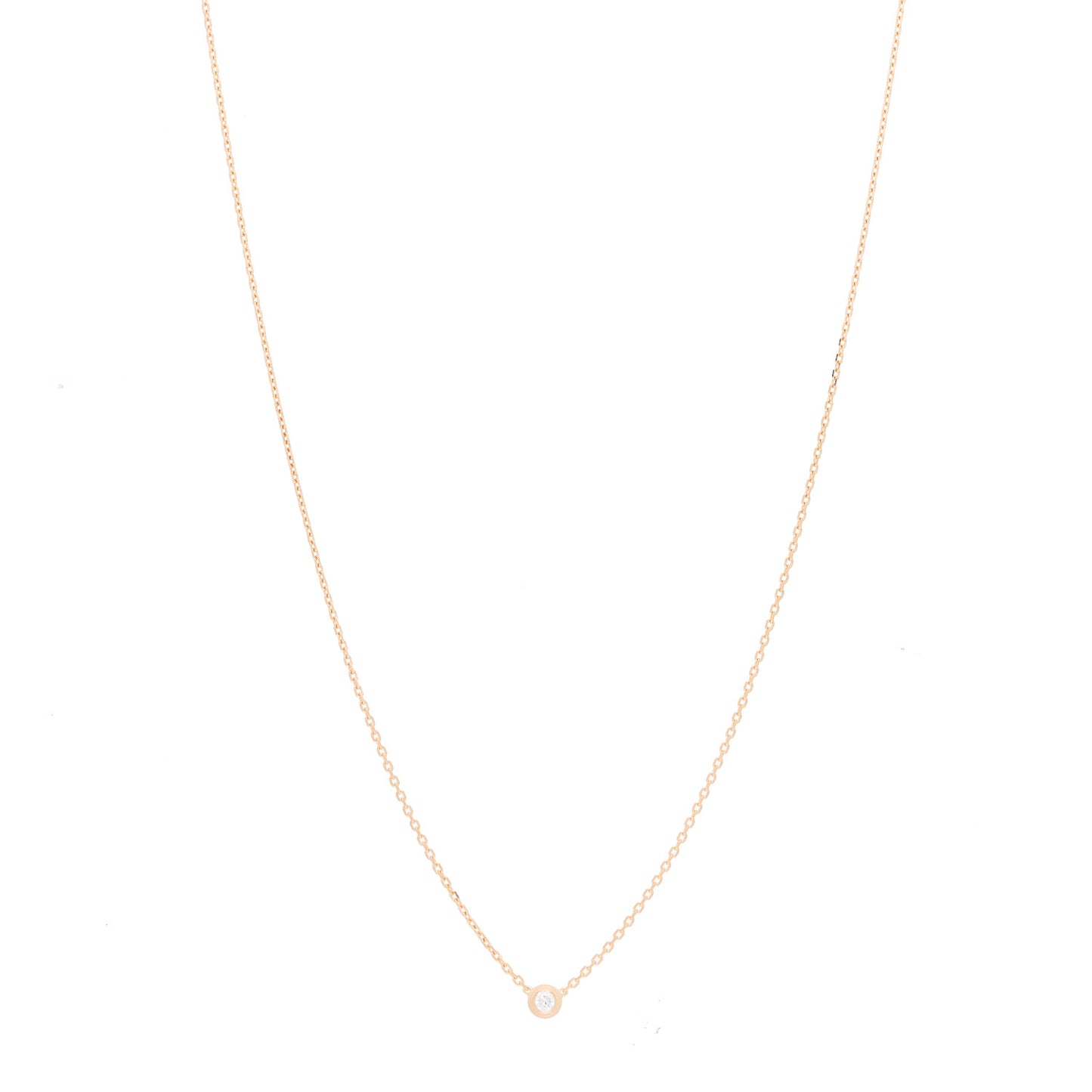 18K Pink Gold Diamond XS D'Amour Pendant Necklace