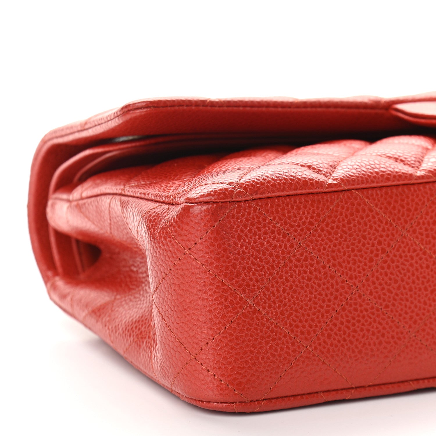 Chanel Caviar Quilted Medium Double Flap Orange 8 of 11