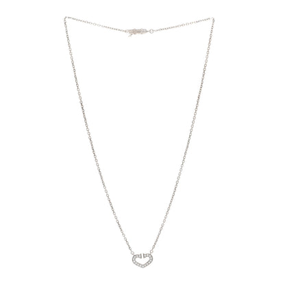 Cartier 18K White Gold Diamond Small Hearts and Symbols Pendant Necklace 3 of 5