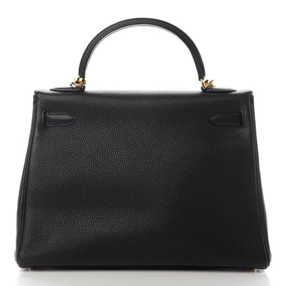 Hermes Taurillon Clemence Kelly Retourne 32 Black 4 of 36