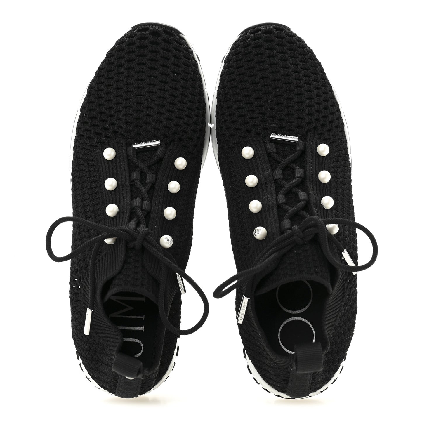 Veles Knit Pearly Lace Up Sneaker 36.5 Black