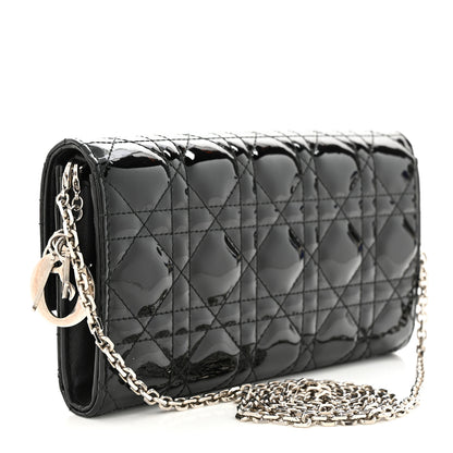 Christian Dior Patent Cannage Lady Dior Convertible Clutch Black 3 of 11