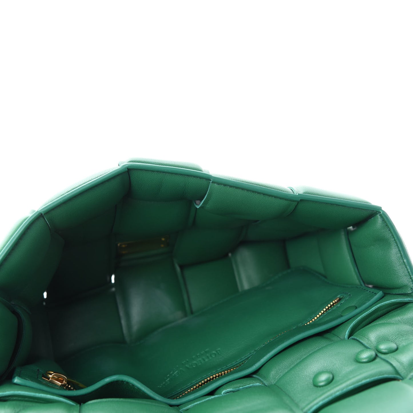Lambskin Maxi Intreccio Padded Chain Cassette Crossbody Bag Racing Green