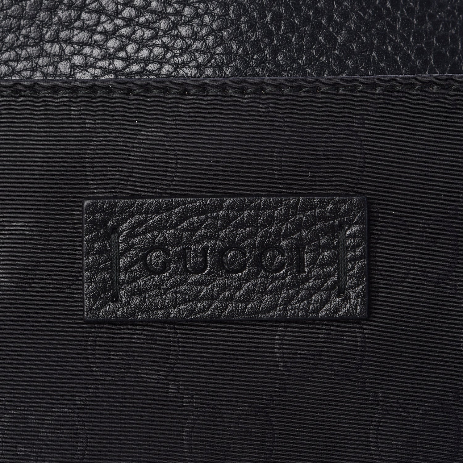 Gucci Nylon Monogram Dollar Calfskin Flat Messenger Bag Black 8 of 10