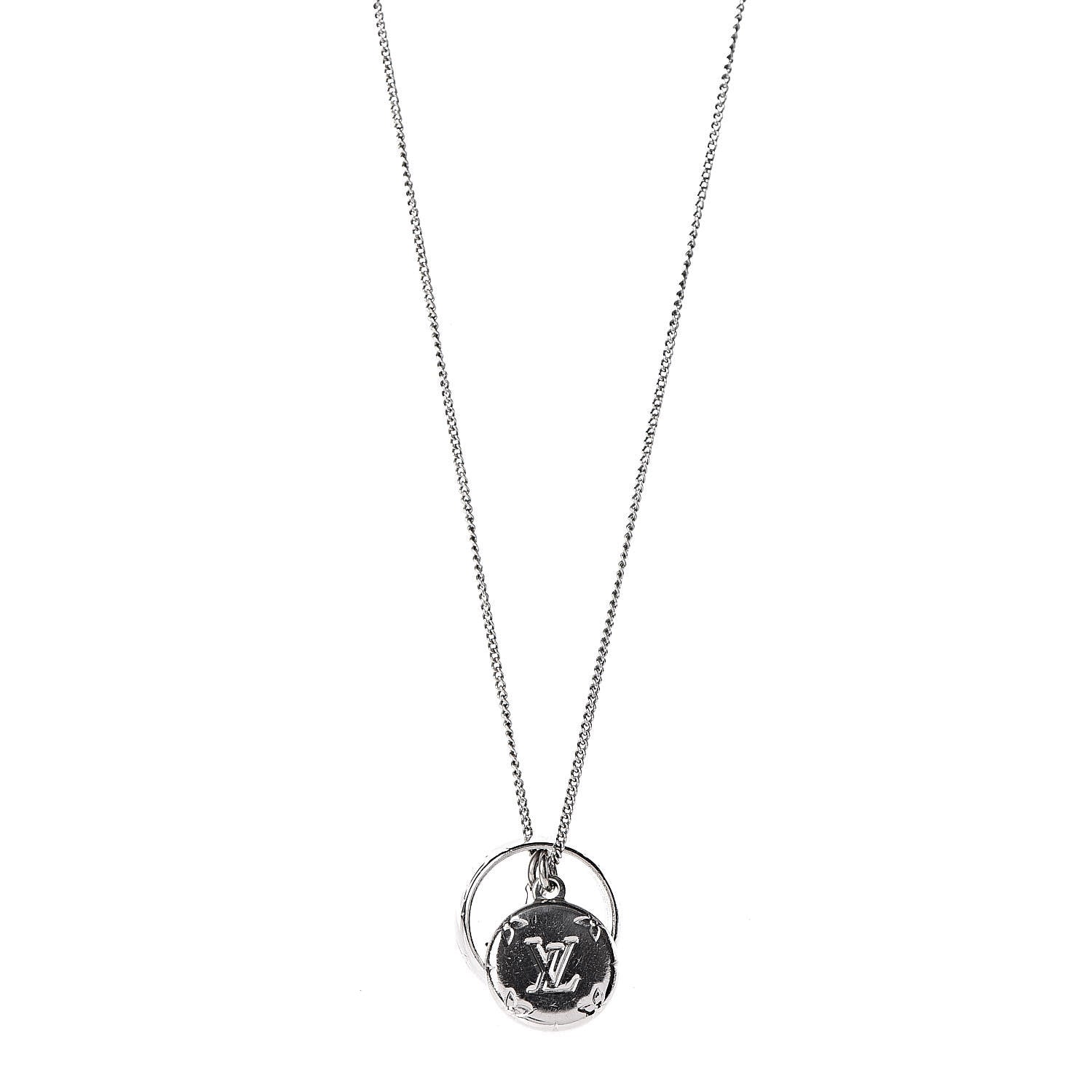 Louis Vuitton Zamac Palladium Monogram Charms Necklace Silver 1 of 6