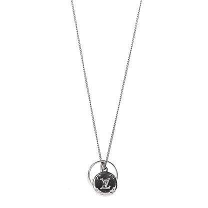 Louis Vuitton Zamac Palladium Monogram Charms Necklace Silver 1 of 6