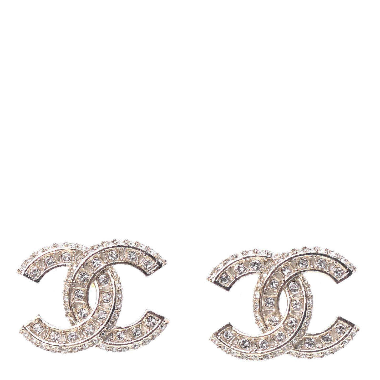 Crystal Timeless CC Earrings Light Gold