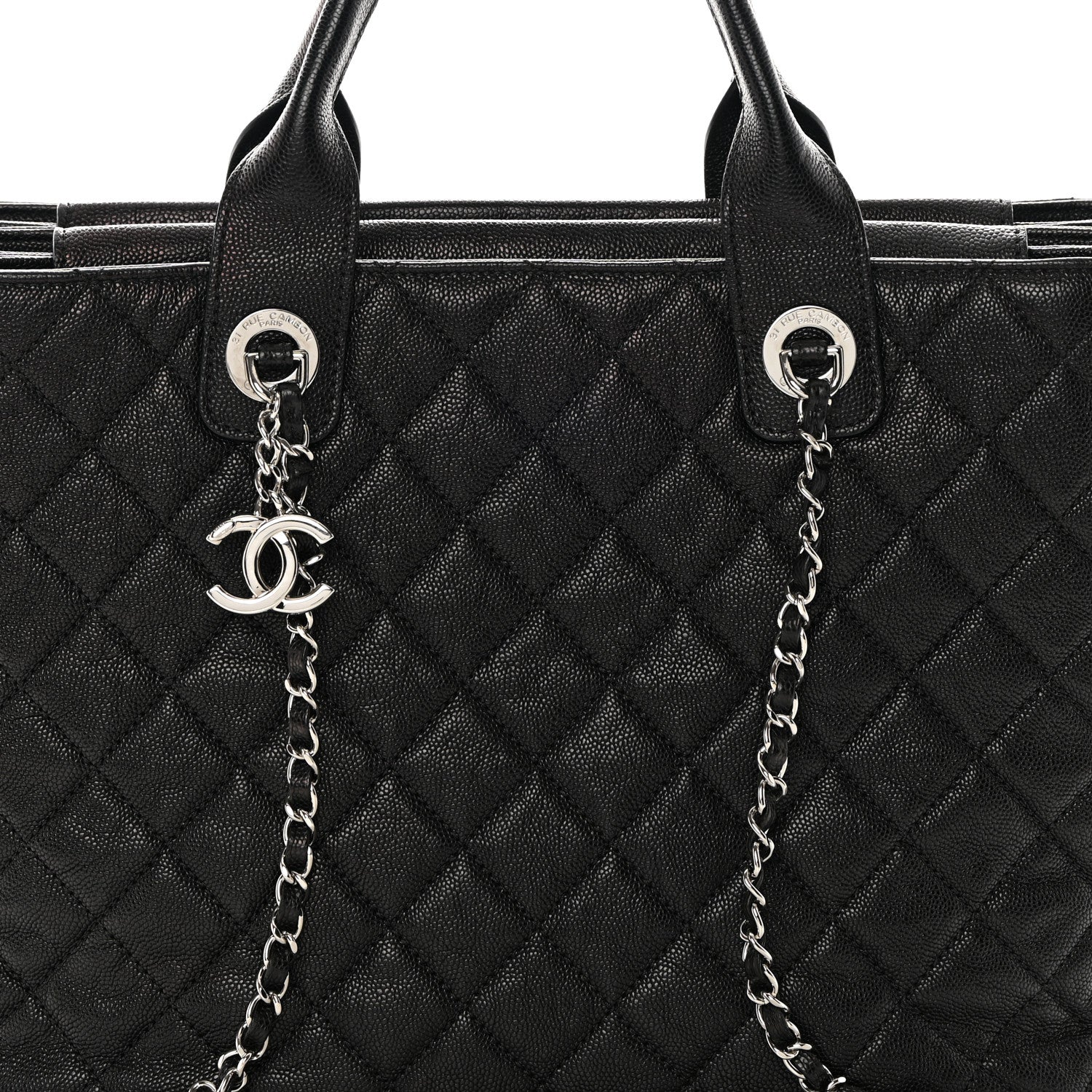 Chanel Caviar Quilted Large Urban Companion Top Handle Shopping Tote Black 10 of 18