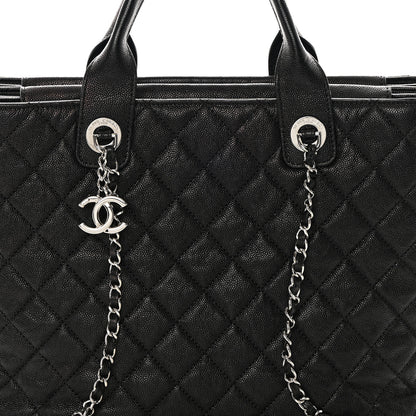 Chanel Caviar Quilted Large Urban Companion Top Handle Shopping Tote Black 10 of 18
