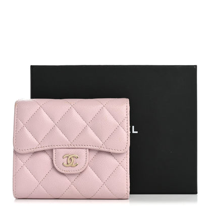 Chanel Caviar Quilted Compact Flap Wallet Light Pink 11 of 11