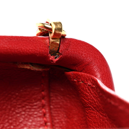 Chanel Woven Raffia Clutch With Chain Bag Red 11 of 12