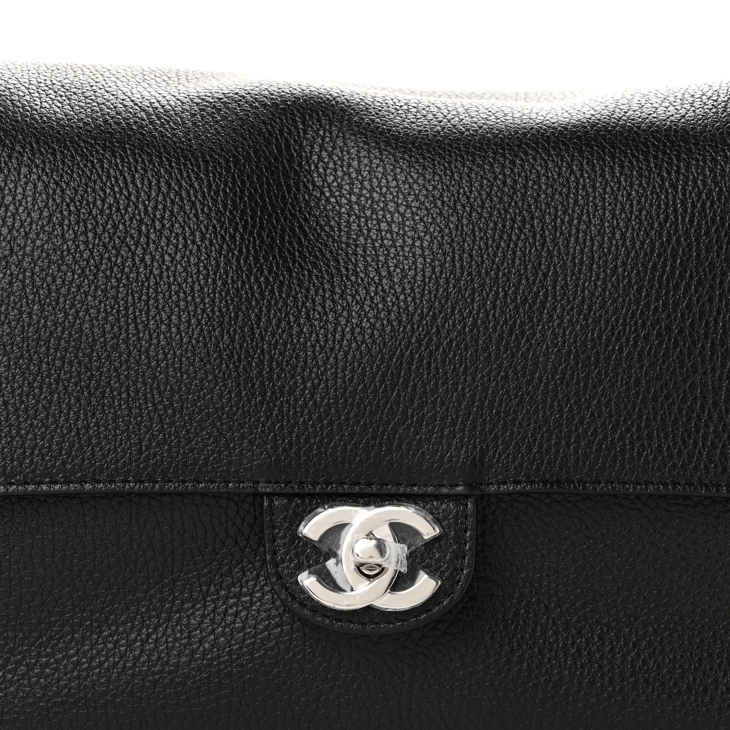 Grained Calfskin Small Souplissimo Maxi Flap Black