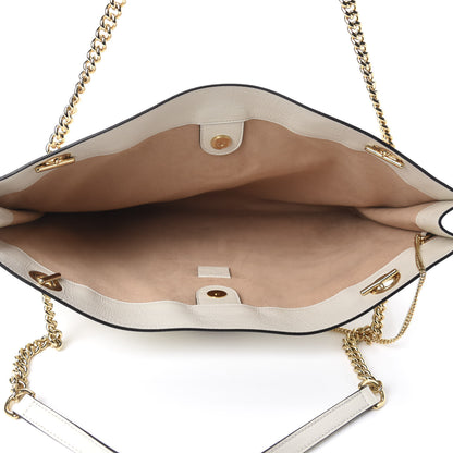 Gucci Suede Calfskin Large Rajah Chain Tote White 5 of 10