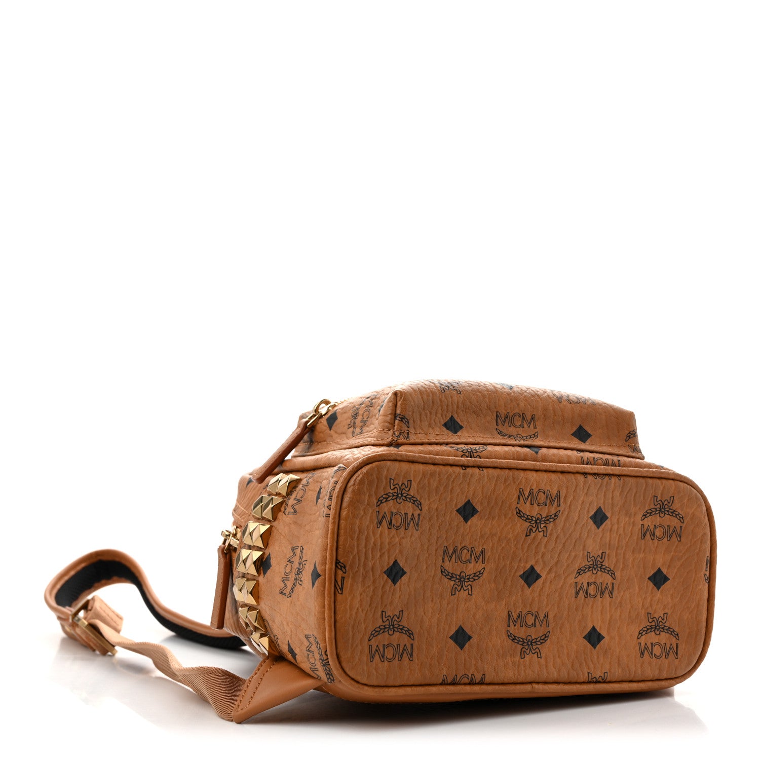MCM Visetos Side Stud Mini Stark Backpack Cognac 4 of 11