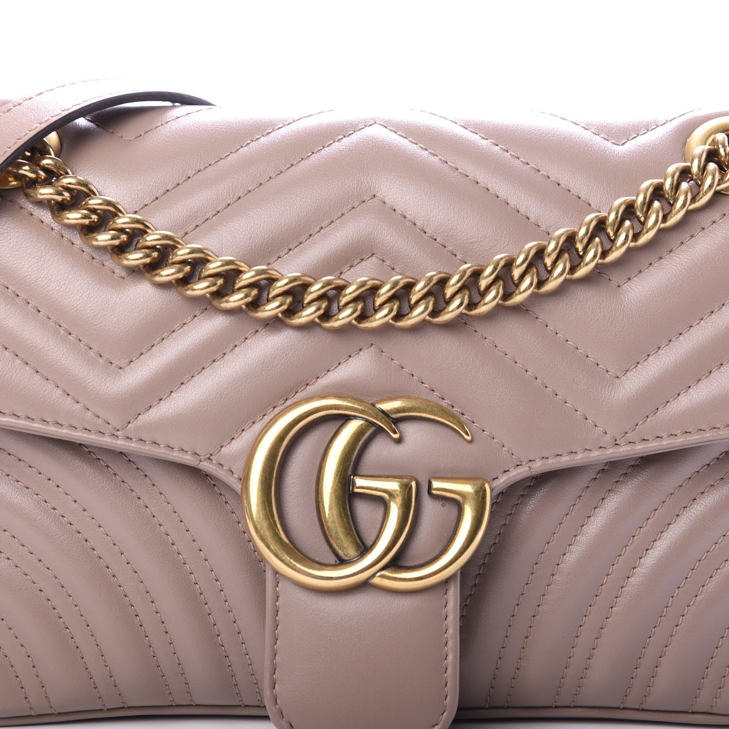 Gucci Calfskin Matelasse Small GG Marmont Shoulder Bag Porcelain Rose 9 of 9