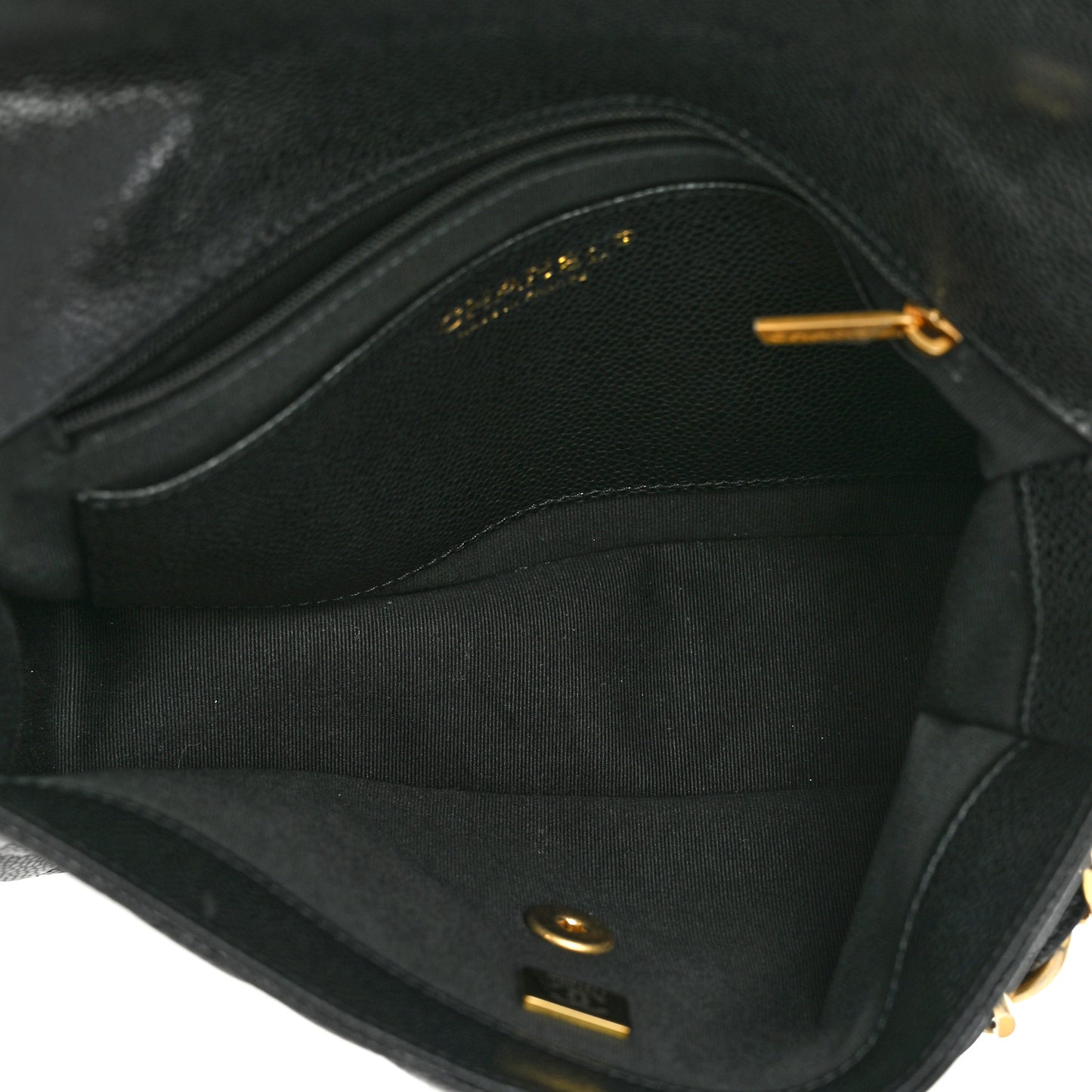 Caviar Quilted Chain Flap Black