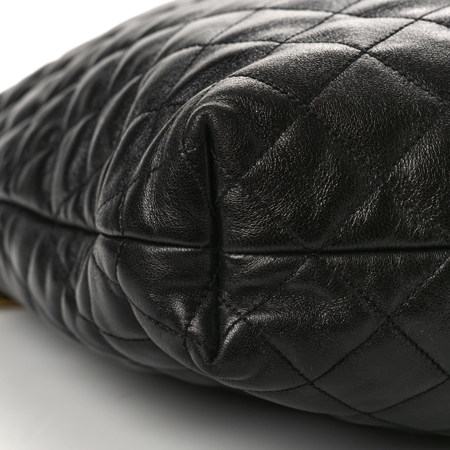 Lambskin Quilted Maxi Icare Shopping Tote Black