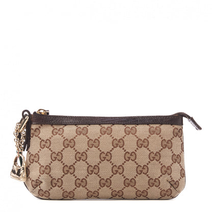 Gucci Monogram Jolicoeur Wristlet Dark Brown 1 of 8