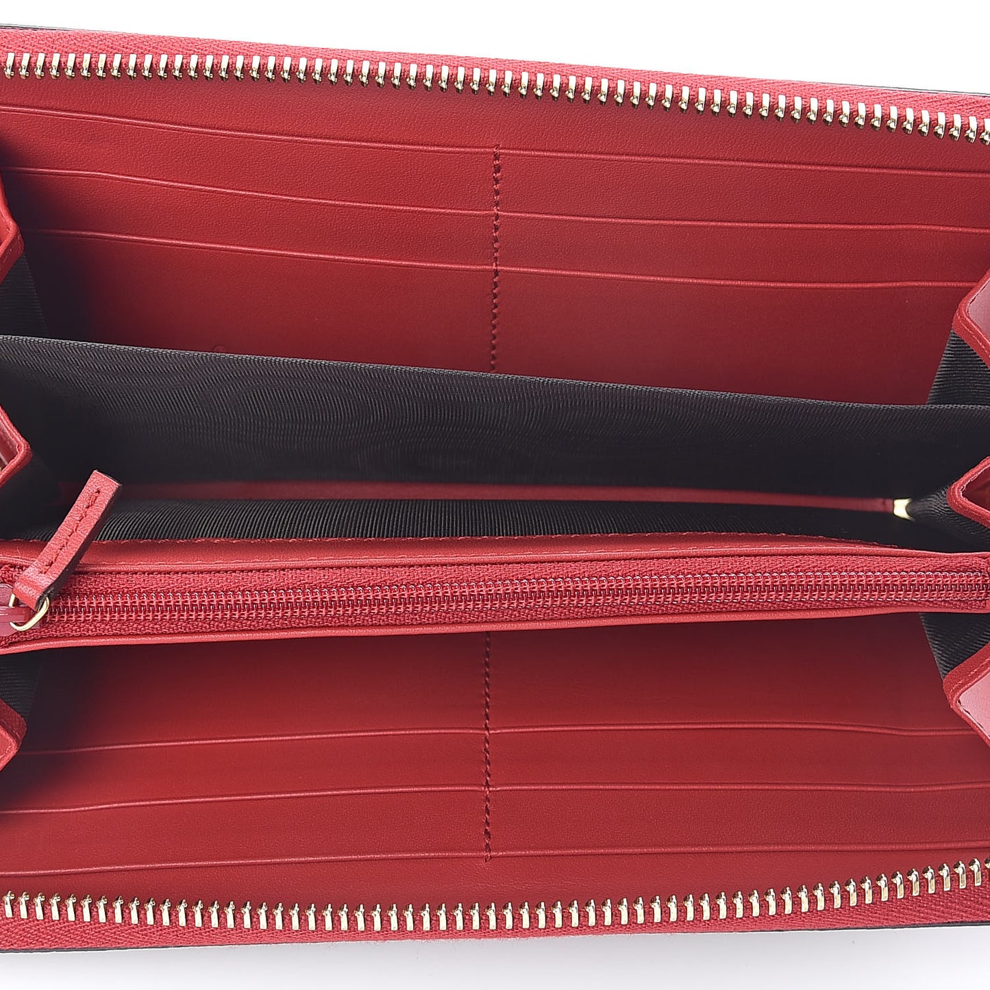 GG Supreme Monogram Bosco Patch Zip Around Wallet Beige Malva Hibiscus Red