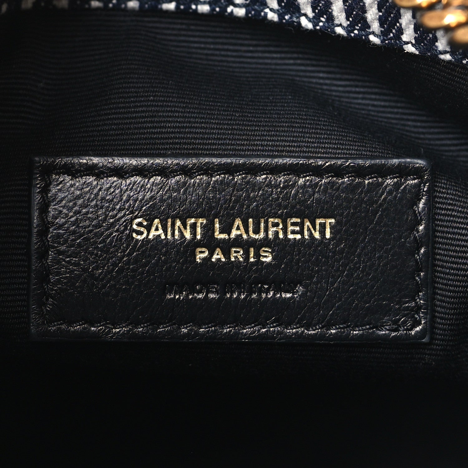 Saint Laurent Canvas Striped Nano Joe Bucket Bag Deep Marine Cream 6 of 10